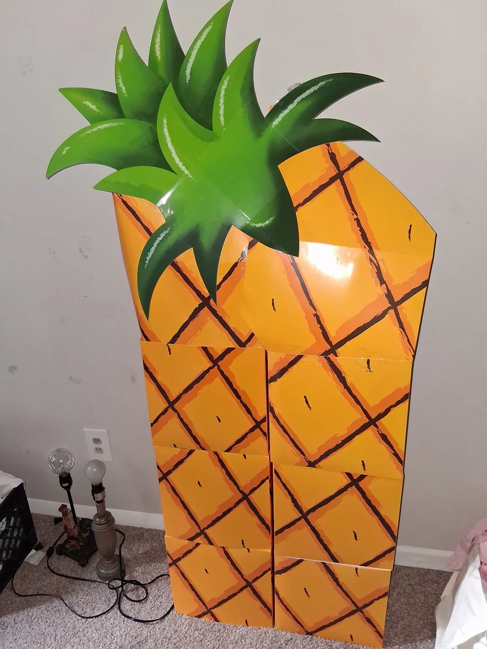 Pineapple Decorative Party Prop Panel - Bright Yellow Green